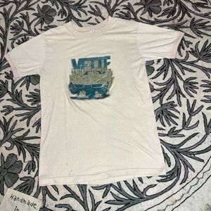 70s 80s Vintage White Graphic Corvette Racing Tee shirt t shirt